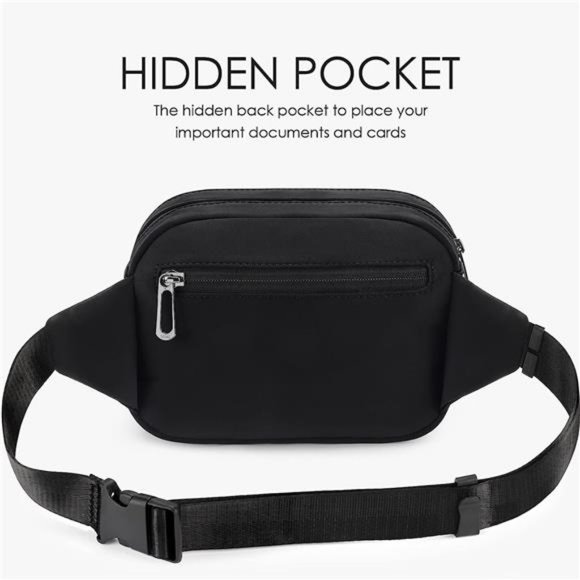 Fanny Packs for Women Men Black, Gray Zipper - Picture 4 of 6